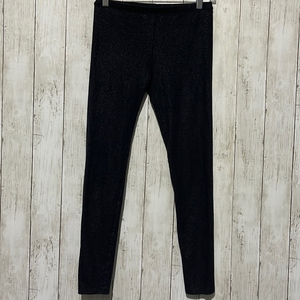 HUE Black Sparkle Leggings Pants Women's Size S Stretch Glitter